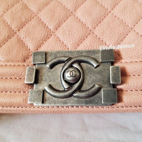 Chanel boy pink caviar ruthenium hardware small bag - Picture 6 of 8